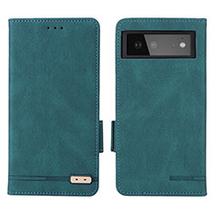 Custodia Portafoglio In Pelle Cover con Supporto L06Z per Google Pixel 6 5G Verde