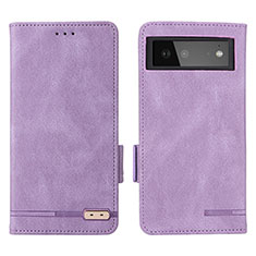 Custodia Portafoglio In Pelle Cover con Supporto L06Z per Google Pixel 6 5G Viola