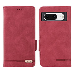 Custodia Portafoglio In Pelle Cover con Supporto L06Z per Google Pixel 8 5G Rosso