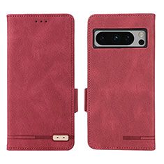 Custodia Portafoglio In Pelle Cover con Supporto L06Z per Google Pixel 8 Pro 5G Rosso