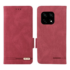 Custodia Portafoglio In Pelle Cover con Supporto L06Z per OnePlus 10 Pro 5G Rosso