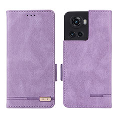 Custodia Portafoglio In Pelle Cover con Supporto L06Z per OnePlus 10R 5G Viola