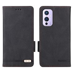 Custodia Portafoglio In Pelle Cover con Supporto L06Z per OnePlus 9 5G Nero