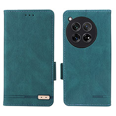 Custodia Portafoglio In Pelle Cover con Supporto L06Z per OnePlus Ace 3 5G Verde