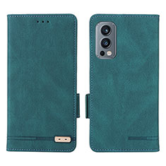 Custodia Portafoglio In Pelle Cover con Supporto L06Z per OnePlus Nord 2 5G Verde