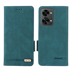 Custodia Portafoglio In Pelle Cover con Supporto L06Z per OnePlus Nord 2T 5G Verde