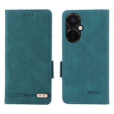 Custodia Portafoglio In Pelle Cover con Supporto L06Z per OnePlus Nord CE 3 5G Verde