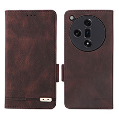 Custodia Portafoglio In Pelle Cover con Supporto L06Z per Oppo Find X7 5G Marrone