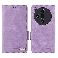 Custodia Portafoglio In Pelle Cover con Supporto L06Z per Oppo Find X7 5G Viola