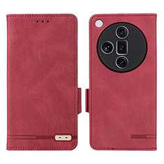 Custodia Portafoglio In Pelle Cover con Supporto L06Z per Oppo Find X7 Ultra 5G Rosso