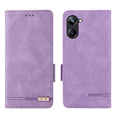 Custodia Portafoglio In Pelle Cover con Supporto L06Z per Realme 10 Pro 5G Viola