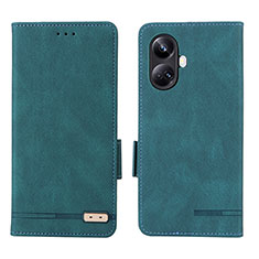 Custodia Portafoglio In Pelle Cover con Supporto L06Z per Realme 10 Pro+ Plus 5G Verde