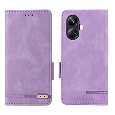 Custodia Portafoglio In Pelle Cover con Supporto L06Z per Realme 10 Pro+ Plus 5G Viola