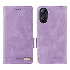 Custodia Portafoglio In Pelle Cover con Supporto L06Z per Realme 10S 5G Viola