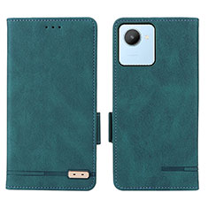 Custodia Portafoglio In Pelle Cover con Supporto L06Z per Realme C30 Verde