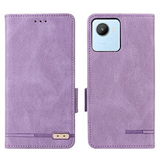 Custodia Portafoglio In Pelle Cover con Supporto L06Z per Realme C30 Viola