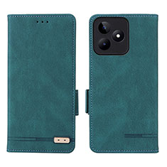 Custodia Portafoglio In Pelle Cover con Supporto L06Z per Realme C51 Verde