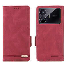 Custodia Portafoglio In Pelle Cover con Supporto L06Z per Realme GT Neo5 SE 5G Rosso