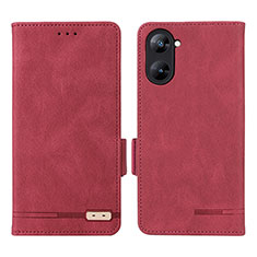 Custodia Portafoglio In Pelle Cover con Supporto L06Z per Realme Q5x 5G Rosso