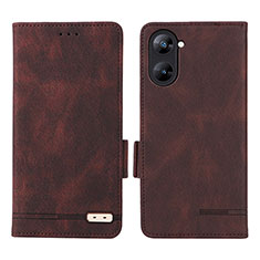 Custodia Portafoglio In Pelle Cover con Supporto L06Z per Realme V20 5G Marrone