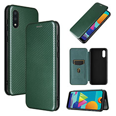 Custodia Portafoglio In Pelle Cover con Supporto L06Z per Samsung Galaxy A02 Verde