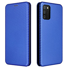 Custodia Portafoglio In Pelle Cover con Supporto L06Z per Samsung Galaxy A02s Blu