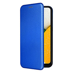 Custodia Portafoglio In Pelle Cover con Supporto L06Z per Samsung Galaxy A03 Core Blu