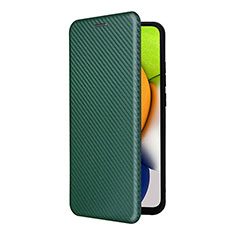 Custodia Portafoglio In Pelle Cover con Supporto L06Z per Samsung Galaxy A03 Verde