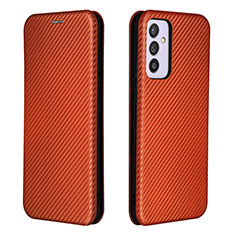 Custodia Portafoglio In Pelle Cover con Supporto L06Z per Samsung Galaxy A05s Marrone