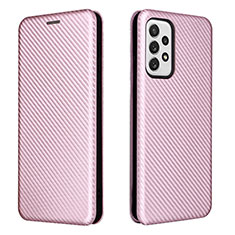 Custodia Portafoglio In Pelle Cover con Supporto L06Z per Samsung Galaxy A73 5G Oro Rosa