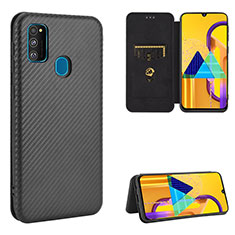 Custodia Portafoglio In Pelle Cover con Supporto L06Z per Samsung Galaxy M21 Nero