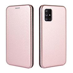 Custodia Portafoglio In Pelle Cover con Supporto L06Z per Samsung Galaxy M40S Oro Rosa