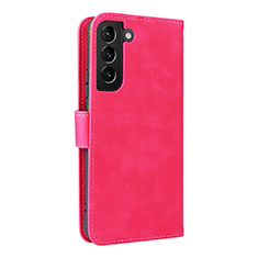 Custodia Portafoglio In Pelle Cover con Supporto L06Z per Samsung Galaxy S21 FE 5G Rosa Caldo