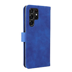 Custodia Portafoglio In Pelle Cover con Supporto L06Z per Samsung Galaxy S22 Ultra 5G Blu