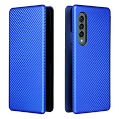 Custodia Portafoglio In Pelle Cover con Supporto L06Z per Samsung Galaxy Z Fold3 5G Blu