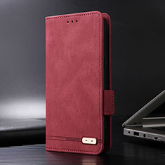 Custodia Portafoglio In Pelle Cover con Supporto L06Z per Sharp Aquos Sense8 Rosso