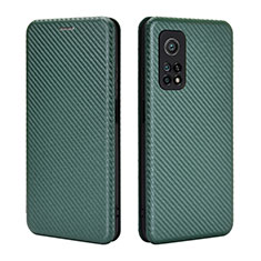 Custodia Portafoglio In Pelle Cover con Supporto L06Z per Xiaomi Mi 10T Pro 5G Verde