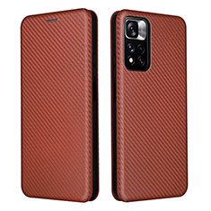 Custodia Portafoglio In Pelle Cover con Supporto L06Z per Xiaomi Mi 11i 5G (2022) Marrone