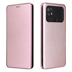 Custodia Portafoglio In Pelle Cover con Supporto L06Z per Xiaomi Poco C40 Oro Rosa