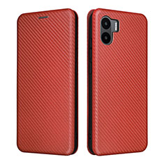 Custodia Portafoglio In Pelle Cover con Supporto L06Z per Xiaomi Poco C50 Marrone