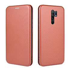 Custodia Portafoglio In Pelle Cover con Supporto L06Z per Xiaomi Poco M2 Marrone