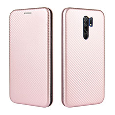 Custodia Portafoglio In Pelle Cover con Supporto L06Z per Xiaomi Poco M2 Oro Rosa