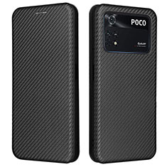 Custodia Portafoglio In Pelle Cover con Supporto L06Z per Xiaomi Poco M4 Pro 4G Nero