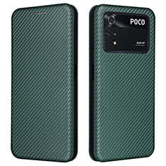 Custodia Portafoglio In Pelle Cover con Supporto L06Z per Xiaomi Poco M4 Pro 4G Verde