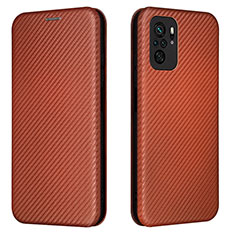 Custodia Portafoglio In Pelle Cover con Supporto L06Z per Xiaomi Poco M5S Marrone