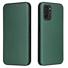 Custodia Portafoglio In Pelle Cover con Supporto L06Z per Xiaomi Poco M5S Verde