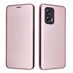 Custodia Portafoglio In Pelle Cover con Supporto L06Z per Xiaomi Poco X4 GT 5G Oro Rosa