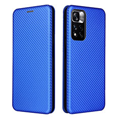 Custodia Portafoglio In Pelle Cover con Supporto L06Z per Xiaomi Poco X4 NFC Blu