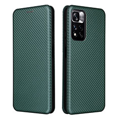 Custodia Portafoglio In Pelle Cover con Supporto L06Z per Xiaomi Poco X4 NFC Verde