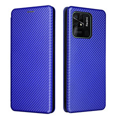 Custodia Portafoglio In Pelle Cover con Supporto L06Z per Xiaomi Redmi 10 India Blu